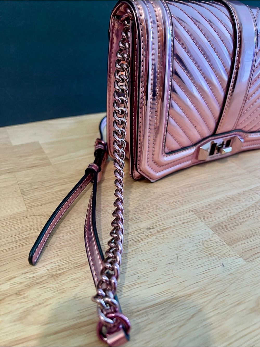 Rebecca Minkoff Small Love Quilted Metallic Crossbody bag - Picture 5 of 12
